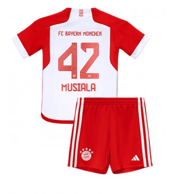 Bayern Munich Jamal Musiala #42 Primera Equipación Niños 2023-24 Manga Corta (+ Pantalones cortos)